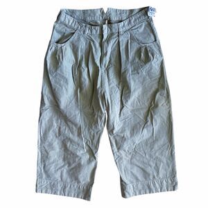 Free People Mid Rise Cuffed Hem Pleated Wide Leg Gaucho Barrel Pant Green 12